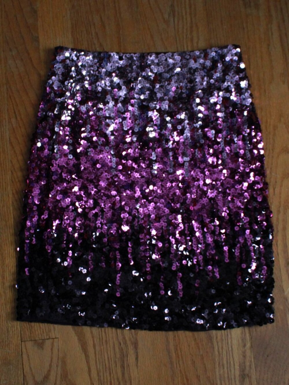 Maner Transitioning Color Sequin Stretch Skirt